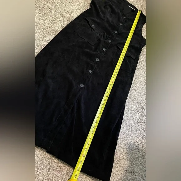 St. John’s Bay Black Sleeveless Button-Front Maternity Maxi Dress | Vintage - Picture 9 of 9